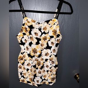 Floral Peplum Tank Top—Medium